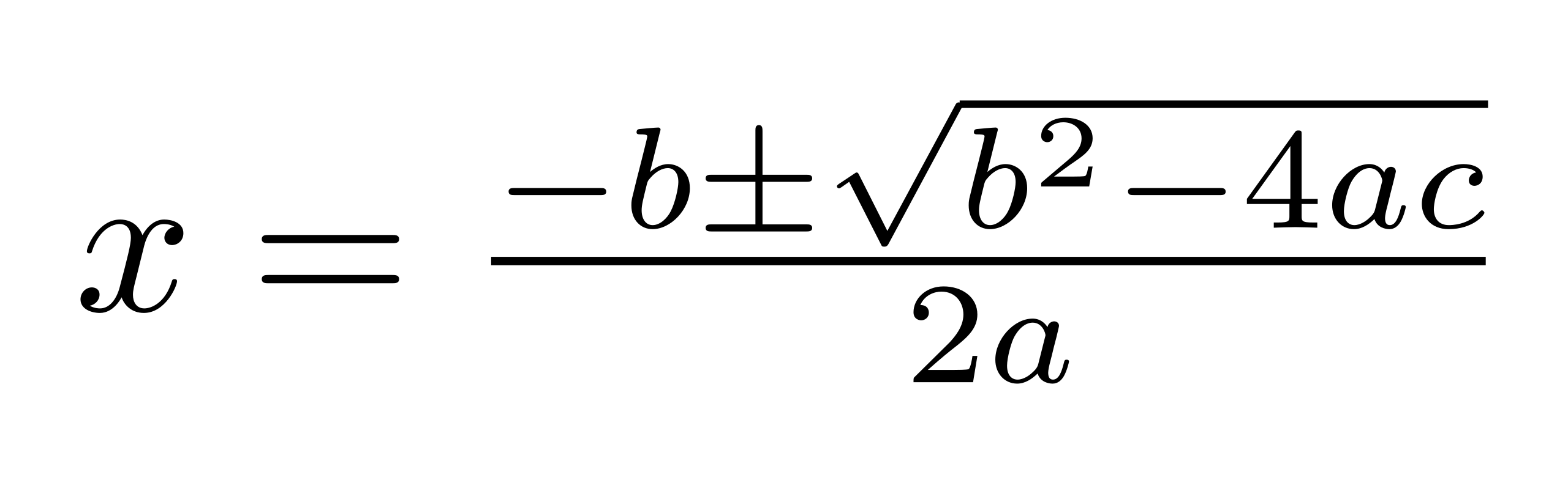 Image of the quadratic formula.