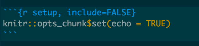 Image showing code chunk in R with global parameters